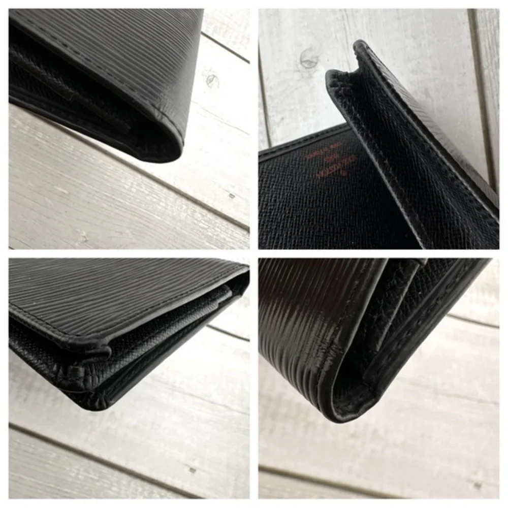 AUTHENTIC Louis Vuitton Monogram Porte Valeurs Checkbook Wallet. Black.